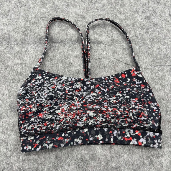 Lululemon Other - Lululemon Flow Y Bra Size 2 Confetti Print Black Red White Yoga Sports Bra